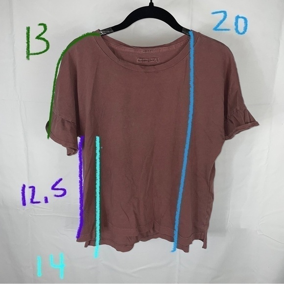 Abercrombie & Fitch Top Short Ruffle Sleeve Crewneck Pullover Boyfriend T-shirt - Picture 10 of 10